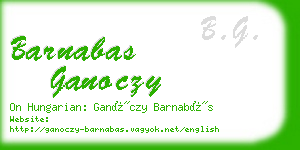 barnabas ganoczy business card
